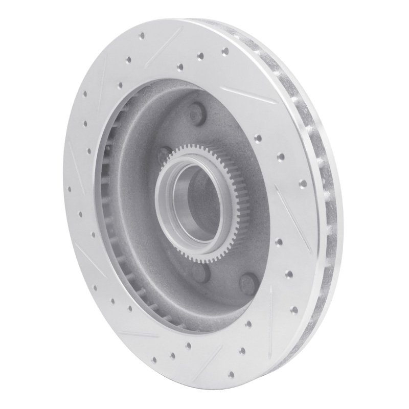 Dodge B3500 Brake Rotor (1) - Front Right - R1 Concepts - Drilled & Slotted - Silver - `98-`03